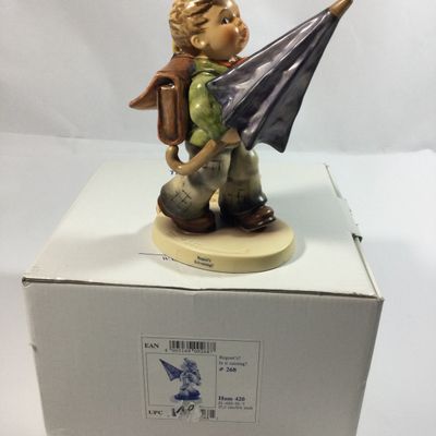Sale Photo Thumbnail #184: Hummel Figurine #420 Is It Raining?