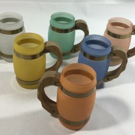 Sale Photo Thumbnail #109: Siesta Ware Pastel Frosted Glass Barrel Mugs