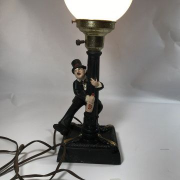Vintage Novelty Bar Lamp Drunken Hobo on  Lamppost
