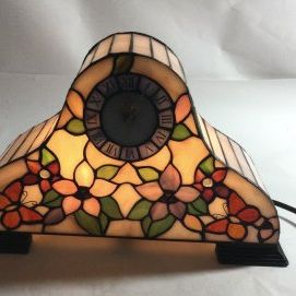 Sale Photo Thumbnail #111: Tiffany-style Beautiful Illuminated Mantle Clock