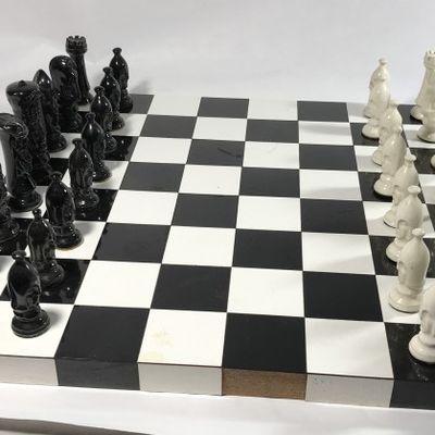 Chess Set with Hand Made Ceramic Pieces