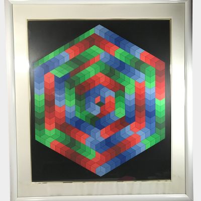 Victor Vasarely Tsiga Signed and Numbered Op Art Serigraph