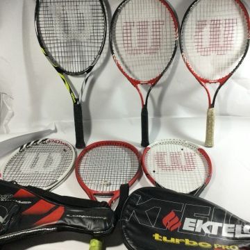 Sale Photo Thumbnail #113: Wilson Tennis Rackets and 2 EKTELON Rackets