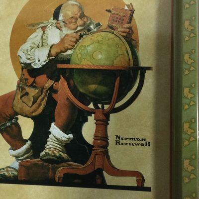 Sale Photo Thumbnail #149: Norman Rockwell Metal Tray of Santa Claus