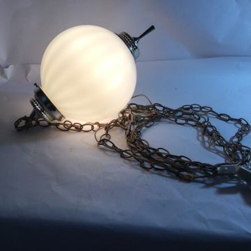 Sale Photo Thumbnail #126: MCM Retro Hanging Swag Lamp