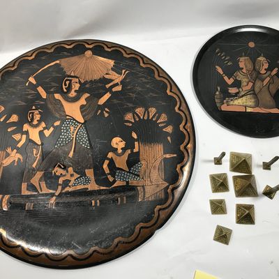 Sale Photo Thumbnail #174: Egyptian Collection- 2 Wall Plaques & Metal