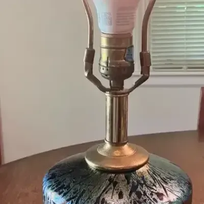 Iridescent Art Glass Table Lamp 