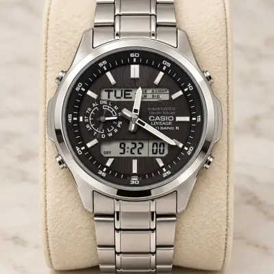 Casio Lineage Wave Ceptor Tough Solar Multi Band 6 Ana-Digi Stainless Steel Watch