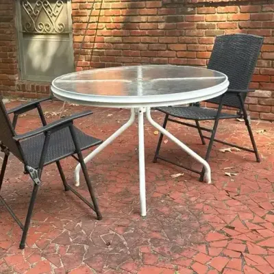 Patio Table With Two Chairs And Shepherds Hook
