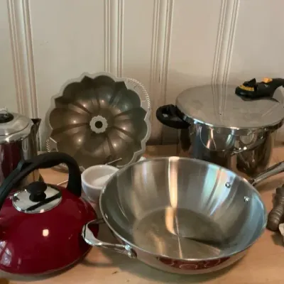 Tea Kettles, Cake Pan, Pressure Cooker And More Kitchen Items
