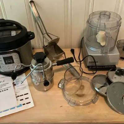 Insta Pot, Food Processor, Vintage Stovetop Espresso Maker