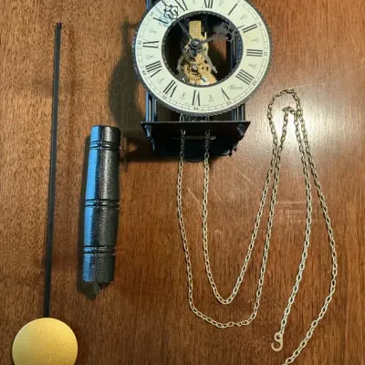 Hermle Mechanical Skeleton German Clock  – For Repair/Parts