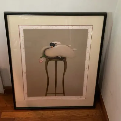 "Le cygne et le guéridon" Framed Print Signed By Jean-Paul Donadi