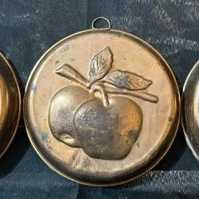 Vintage Copper-Toned Fruit Mold Cake Pans - Set of 3