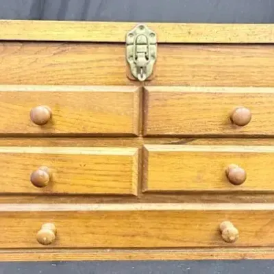 Vintage Wooden Chest With Drawers  