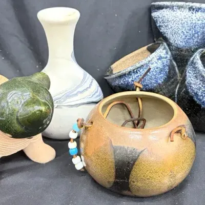 Assorted Art Pottery & Ceramic Home Decor - 4 Pieces