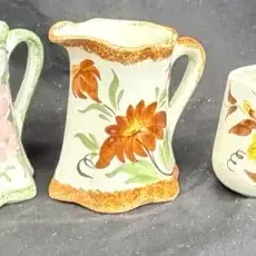 Vintage Cash Family Hand-Painted Ceramic Pitchers & Vases - 5 Pieces