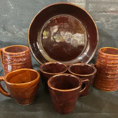 Collection Of Brown Pottery 