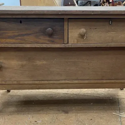 Vintage Wooden 3-Drawer Dresser With Dovetail Joinery