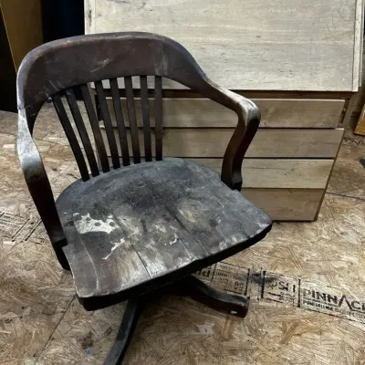 Vintage Secretary Desk & Wooden Office Chair – Project Pair