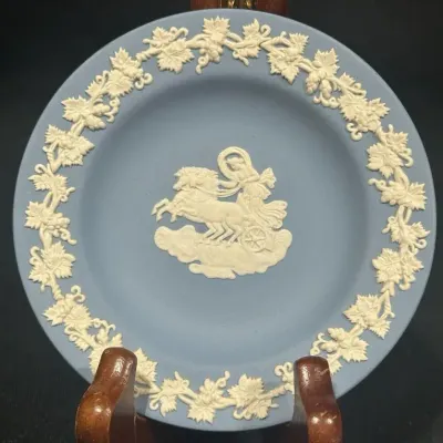 Wedgwood Blue Jasperware Chariot Trinket Dish