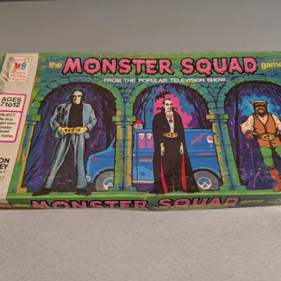 Sale Photo Thumbnail #190: Vintage 1977 Milton Bradley The Monster Squad board game, based on the Saturday morning live-action television show, featuring Frankenstein, Dracula, and the Wolfman.