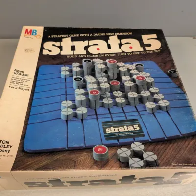 Sale Photo Thumbnail #189: Vintage Strata 5 strategy board game by Milton Bradley in its original box.