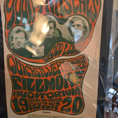 Sale Photo Thumbnail #74: Vintage 1966 Bill Graham BG-23 concert poster featuring Young Rascals and Quicksilver Messenger Service at the Fillmore Auditorium