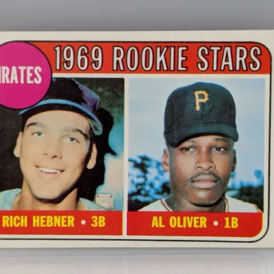 1969 Topps Pittsburgh Pirates Rookie Stars trading card #130 featuring Rich Hebner and Al Oliver.