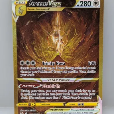 Pokémon TCG Arceus VSTAR ultra-rare secret card (GG70/GG70) from Crown Zenith's Galarian Gallery, featuring artwork by Akira Egawa.