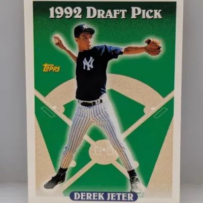 1993 Topps Derek Jeter 1992 Draft Pick rookie baseball card (#98). Appears to be in very good condition with clean edges and sharp corners.