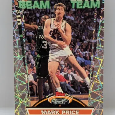 1992-93 Topps Stadium Club Beam Team Mark Price basketball card, featuring a laser-foil geometric border design.