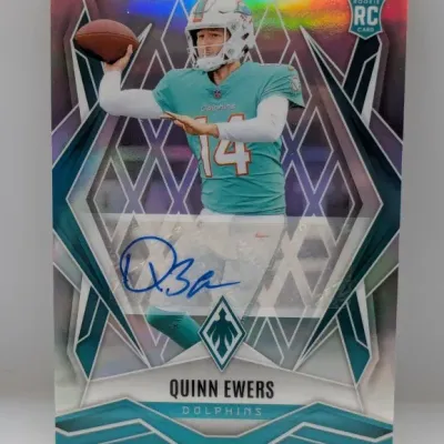 Panini Phoenix Quinn Ewers rookie autographed trading card featuring a holographic refractor finish.