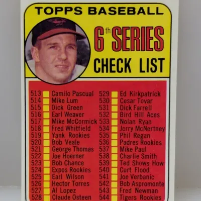 1969 Topps Baseball 6th Series Checklist trading card #512 in unmarked, well-preserved condition.