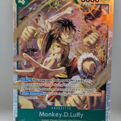 One Piece Card Game Monkey.D.Luffy Super Rare trading card (ST30-012) featuring full-art foil illustration.