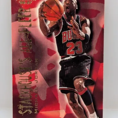 1996-97 Fleer Stackhouse's All-Fleer Michael Jordan basketball insert card #2 featuring a foil geometric background design.