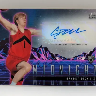 Topps Midnight Gradey Dick certified autographed rookie basketball card in excellent condition.