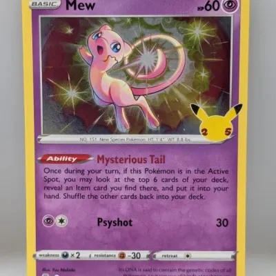 2021 Pokémon Celebrations 25th Anniversary Mew holofoil card, number 011/025.