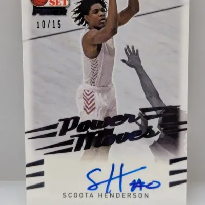 Pro Set Power 'Power Moves' Scoot Henderson autographed basketball card, serial numbered 10/15.