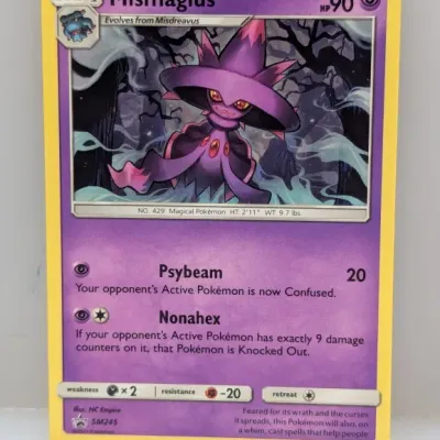 Mismagius SM245 black star promo Pokémon trading card, copyright 2021. Features illustrations by NC Empire in excellent condition with...