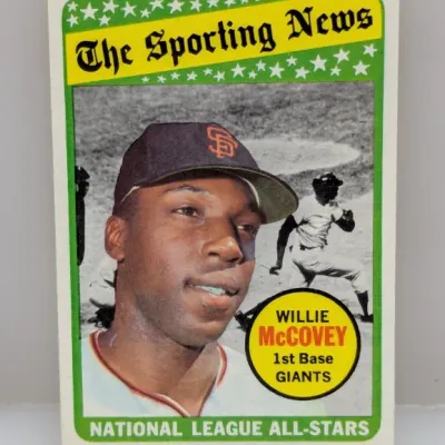 1970 Topps Willie McCovey All-Star baseball card (#450) featuring The Sporting News banner, San Francisco Giants first baseman.