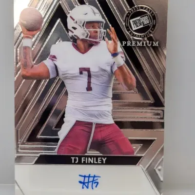 2024 Press Pass Premium autographed football trading card featuring quarterback TJ Finley in excellent condition.