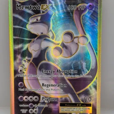 Mewtwo EX full art holographic Pokémon trading card from the 2016 Evolutions expansion set (103/108), featuring artwork by Ryo Ueda.