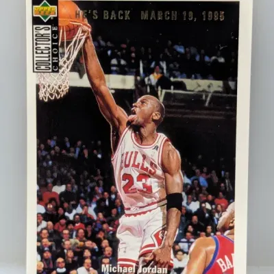 1995-96 Upper Deck Collector's Choice Michael Jordan "He's Back" basketball card #45.