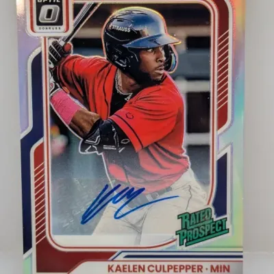 Panini Donruss Optic Rated Prospect autographed baseball card featuring Kaelen Culpepper in clean condition.
