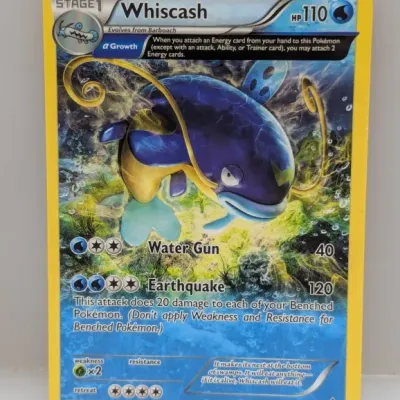 2015 Pokémon Primal Clash Whiscash ancient trait holographic trading card, number 41/160.