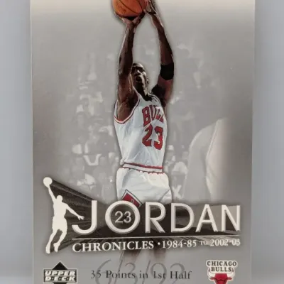 Upper Deck Michael Jordan Chronicles trading card depicting his 35 points in the 1st half game on June 3, 1992.