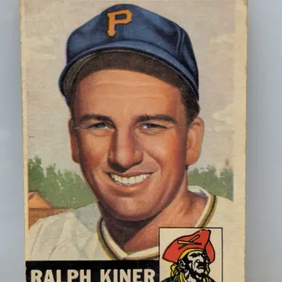 1952 Topps Ralph Kiner baseball card (#101) featuring the Pittsburgh Pirates outfielder, showing mild edge wear and creasing.