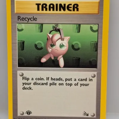 1st Edition Pokémon Recycle Trainer card (61/62) from the 1999 Fossil set, illustrated by Keiji Kinebuchi.