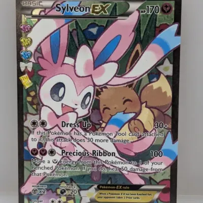 2016 Pokémon Sylveon EX full-art trading card from the Generations Radiant Collection subset (RC32/RC32).
